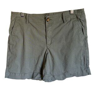 LOFT The Monroe 6" Olive Green Shorts Size 8 Flat Front Chino Khaki